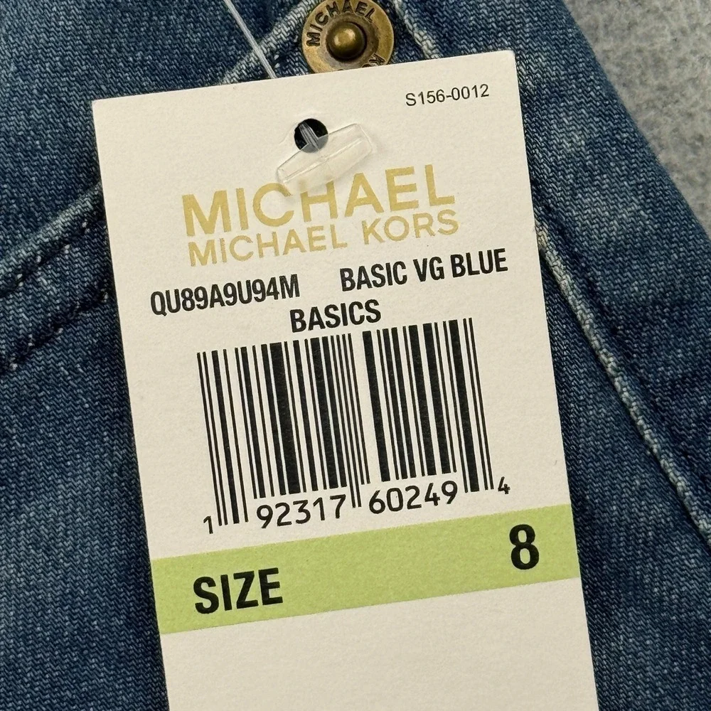 Michael Kors Jeans Women 8 Blue Izzy Skinny Raw Release Fray Hem Denim Pants NWT